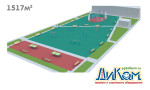 3D проект спортивной площадки 1517м2