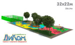 3D проект детской площадки 1096м2