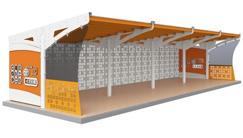 Теневой навес (45м2) ТН-1.32