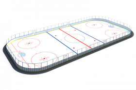 Хоккейная коробка R-7,5м. защитная сетка Н-1500мм по всему периметру ХОК-1.2