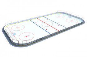 Хоккейная коробка R-7,5м. защитная сетка Н-1500мм за воротами ХОК-1.1