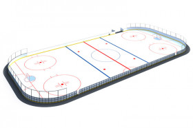 Хоккейная коробка R-7,5м. защитная сетка Н-1500мм за воротами ХОК-1.2