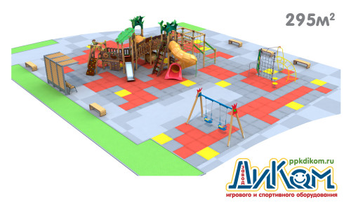 3D проект детской площадки 295м2