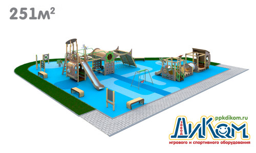 3D проект детской площадки 251м2 - вариант 3