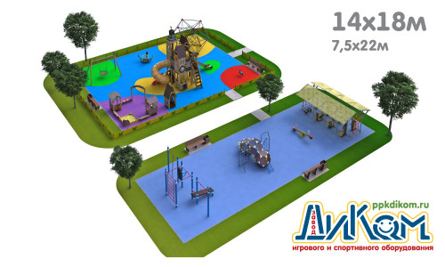 3D проект детской площадки 417м2