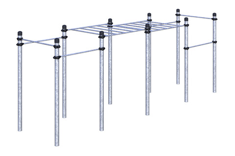Рукоход классический двухуровневый из 6 турников W-01-002