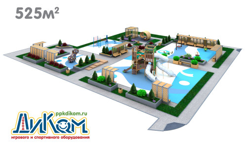3D проект детской площадки 525м2