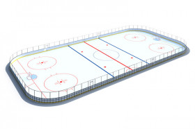 Хоккейная коробка R-7,5м. защитная сетка Н-1500мм по всему периметру ХОК-1.1