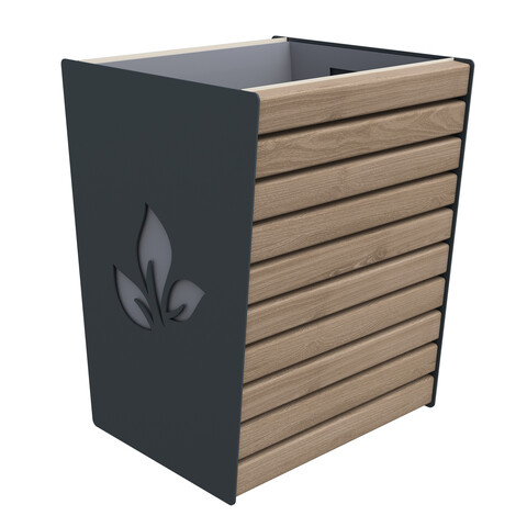 Урна с фигурной резкой "Сквер" со вставкой ПОЛИМЕРНАЯ ДОСКА У-1.9