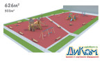 3D проект детской площадки 1129м2