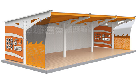 Теневой навес (34м2) ТН-1.31