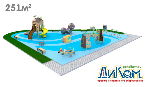 3D проект детской площадки 251м2 - вариант 1