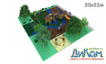 3D проект детской площадки 440м2