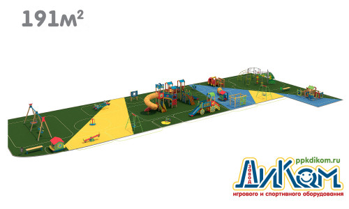 3D проект детской площадки 191м2
