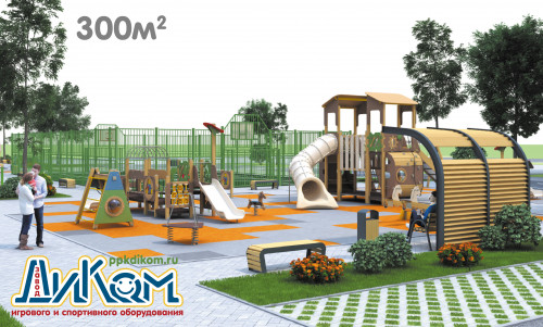 3D проект детской площадки 300м2