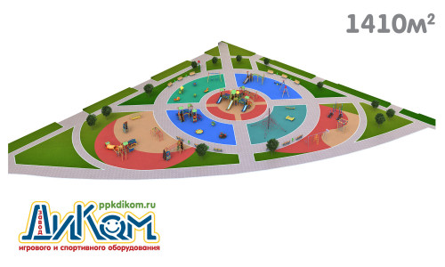 3D проект детской площадки 1410м2