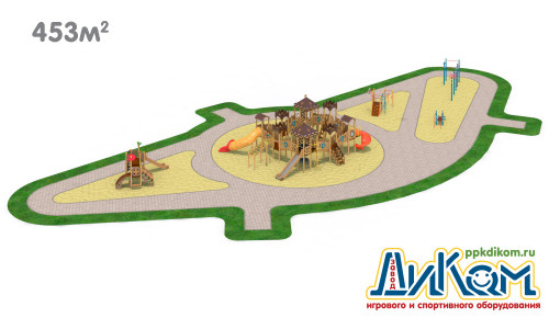 3D проект детской площадки 453м2