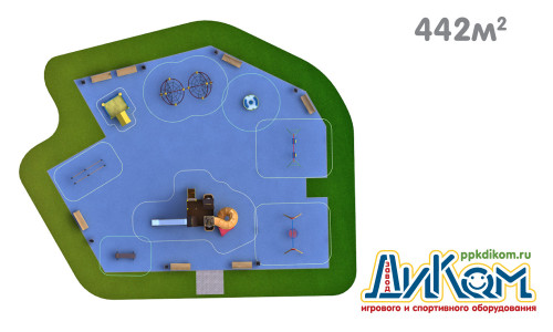 3D проект детской площадки 442м2
